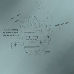 after_sex balls battle_for_dream_island bfdi bfdia cum eating eating_food female fries_(bfdi) inanimate_object male missdearydoll needle_(bfdi) object_show object_show_community object_shows osc pussy testicles the_power_of_two tpot