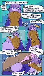 absurd_res arthropod blush clothed clothing comic duo english_text female forced from_behind_position hi_res humanoid insects lepidopteran male male/female partially_clothed prone_bone_position questionable_consent rape sex space_station_13 sweater text topwear turtleneck