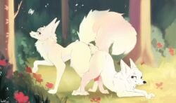 anal anal_knotting anal_sex animal_genitalia animal_penis animated anus ass ass_to_ass balls bodily_fluids canid canine canine_genitalia canine_penis canis cum cum_inside digital_media_(artwork) duo erection feral feral_on_feral feral_penetrated feral_penetrating feral_penetrating_feral forest forest_background fox fur genital_fluids genitals hair intraspecies knot knotted_penis knotting lephkas male male/male male_penetrated male_penetrating male_penetrating_male mammal nature nature_background penetration penile penile_penetration penis plant reverse_doggystyle sex short_playtime smile smirk tail tree wolf