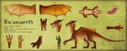 2017 animal_genitalia animal_penis brown_scales claws digitigrade dragon english_text erection feral green_eyes hindpaw horn invalid_tag male membranous model_sheet nude open_mouth pawpads paws penis pink_penis ric'axoarrth ricsimane scales scalie simple_background spines standing text tongue western_dragon wings