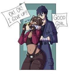 1boy 1girls dark-skinned_female duo embarrassed female female_focus height_difference humiliation latina lion_ears male omorashi panties peeing peeing_self sikathehornyboy underwear wedgie wet wet_clothes wet_clothing