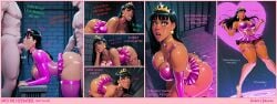 1girls ai_generated bimbo black_hair brown_eyes brown_skin bubble_butt cumslut female female_only makeup pear-shaped_figure pear_shaped robin_desires robin_sweetcheeks skinny_waist