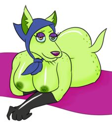 anthro bedroom_eyes breasts canine cartoon_network chihuahua courage_the_cowardly_dog female_only furry furry_only nipples no_humans shirley_the_medium tagme