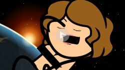accurate_art_style brown_hair censor_bar censored cyanide_and_happiness fake_play_button fake_video female fingering looking_pleasured open_mouth parody play_button space tagme webcomic