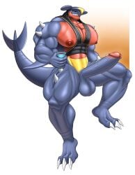 1boy anthro anthro_male big_balls big_penis blue_body blue_penis clawed_feet claws erection furry furry_male game_freak garchomp generation_4_pokemon holding_cup holding_object hoodie hoodie_only humanoid_genitalia humanoid_hands looking_at_viewer male male_anthro massive_penis muscular muscular_anthro muscular_male nintendo orange_background orange_body pantless partially_clothed partially_clothed_anthro partially_clothed_male partially_nude partially_nude_male pokemon pokemon_(species) pokemon_dppt red_glans red_nipples red_penis_tip smile smiling smiling_at_viewer solard0gg0 solo solo_anthro solo_male spiked_leg spiked_shoulder spiked_shoulders spikes_(anatomy) veiny veiny_penis white_background yellow_markings