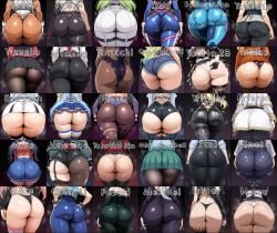 ai_generated akame_ga_kill! aqua_(konosuba) ass ass_chart ass_comparison ass_focus black_background bleach bleach:_the_thousand-year_blood_war boku_no_hero_academia c.c. campbell_mira chainsaw_man chun-li code_geass collage crossover d.va dark_background eastern_and_western_character esdeath_(akame_ga_kill!) eula_(genshin_impact) evelyn_chevalier fate/grand_order fate/stay_night fate_(series) frieren fubuki_(one-punch_man) genshin_impact hoyoverse huge_ass hyuuga_hinata ishtar_(fate) jabami_yumeko jane_doe_(zenless_zone_zero) jujutsu_kaisen kakegurui kobayashi-san_chi_no_maidragon kono_subarashii_sekai_ni_shukufuku_wo! kurotsuchi_nemu makima_(chainsaw_man) mei_mei_(jujutsu_kaisen) metroid mihoyo milim_nava miruko miside mita_(miside) mona_(genshin_impact) multiple_females multiple_girls naruto_(series) naruto_shippuden nier nier:_automata oide_yo!_shiritsu_yarima_x_rigakuen one-punch_man overwatch panties pants pantyhose prison_school quetzalcoatl_(dragon_maid) samus_aran shihouin_yoruichi shiraki_meiko shorts skirt smell sousou_no_frieren steam stockings street_fighter sweat take_your_pick tensei_shitara_slime_datta_ken thighs thong tight_clothing tohsaka_rin trigger_(zenless_zone_zero) tsunade wuthering_waves yorha_2b zani_(wuthering_waves) zenless_zone_zero