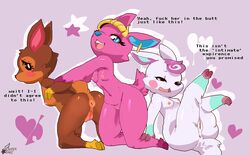 animal_crossing ass breasts cervine deer diana_(animal_crossing) fauna_(animal_crossing) fuchsia_(animal_crossing) group group_sex mammal nintendo nude piercing presenting pussy sex seyferwolf threesome video_games