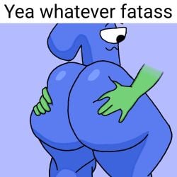 1boy 1girls ass battle_for_bfdi battle_for_dream_island bfb bfdi big_ass big_butt blue_body blue_skin butt estalenzuela_(artist) fading_border female friends gigantic_ass grabbing_another's_ass grabbing_ass green_body green_skin jacknjellify male object_show object_show_community object_shows one_(bfdi) osc the_power_of_two thick_thighs tpot traced two_(tpot) x_finds_out_his_value xfohv yea_whatever_fatass_(meme)