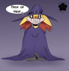 1girls barefoot blossonflower delphox dirty_feet dominant_female femdom foot_fetish foot_focus halloween halloween_costume mileena_(blossonflower) nasty sharp_toenails smelly_feet soles sweaty_feet sweaty_soles tagme toe_claws toe_jam trick_or_treat witch witch_costume witch_hat