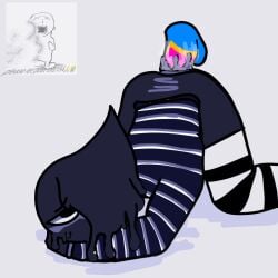 black_skin blot_(dandy's_world) cuntboy dandys_world female female/male futanari gay gay_sex high_thighs intersex pegged striped_legwear yatta_(dandy's_world)