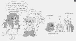 1boy 2girls :3 bisexual degrees_of_lewdity english_text fem_kylar_(dol) female flower_in_hair hairclip kylar_(dol) male malemilflover messy_hair sharp_teeth tagme whitney_(dol)