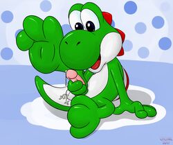 balls cpctail cum dinosaur invalid_tag male male_only mario_(series) masturbation nintendo paws penis solo yoshi