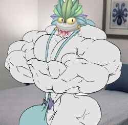 1monster anthro balls balls_in_thong banana_hammock bara bedroom behdumn big_blue_bubble big_pecs blue_mankini blue_swim_briefs blue_swim_trunks blue_swimming_trunks brown_body buff bulge_through_clothing bulge_under_clothes crossed_arms dick edited edited_art edited_official_artwork fadokarlos fanmade_(my_singing_monsters) gay happy looking_up male male_only male_thong mankini monster msm muscles muscular muscular_anthro muscular_male my_singing_monsters non_human pecs penis penis_in_swimsuit thong traced white_body