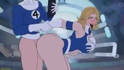 1boy 1girls 2d_animation ambiguous_penetration animated armwear ass ass_focus b_b_poltergeist balls big_ass big_breasts big_penis blonde_hair blush bottomless breasts couple doggy_style fantastic_four female grabbing grabbing_breasts grabbing_from_behind grabbing_own_breast huge_ass huge_cock husband_and_wife invisible_woman leotard long_hair male married_couple marvel marvel_comics mr_fantastic penis red_eyes reed_richards sex sex_from_behind sue_storm superhero superheroine tagme tongue tongue_out video