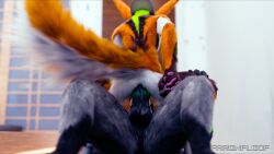 16:9 3d_(artwork) 4k absurd_res anthro ass balls black_bars blender_(artwork) blender_cycles bodily_fluids canid canine cum cum_drip cum_in_ass cum_inside cum_on_penis digital_media_(artwork) dripping duo ejaculation faronfloof faronfloof(character) genital_fluids genitals helltouchedfox hi_res knot knotted_penis letterbox lying_on_ground male male/male mammal on_ground penetration penile penile_penetration penis raised_tail rexouium tail tail_motion tailwag vrchat_model watermark widescreen