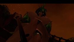 1girls 3d areolae bikini black_body breasts_bigger_than_head crossed_legs dialogue female friendship_is_magic horn huge_breasts looking_at_viewer looking_down low-angle_view my_little_pony queen_chrysalis_(mlp) sloppydragons solo sound tagme talking_to_viewer video vrchat whip