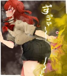 2girls ass ass_focus blushing bocchi_the_rock! enjoying_farts face_in_ass fart fart_cloud fart_fetish farting farting_in_face female fully_clothed gotou_hitori kita_ikuyo komaliss08 looking_pleasured musk steam thick_thighs yuri