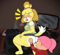 2025 2_eyes 2d 2d_(artwork) 2girls animal animal_crossing anthro anthro_female anthro_girl anthro_on_human anthro_only anus art ass ass_hole asshole black_chair black_nose black_text blue_skirt blush blush_face breasts canine chair character_request clothed coffee_cup cup detailed_background digital_art digital_media digital_media_(artwork) dog_ears dog_girl dog_tail doggirl domestic_dog ear ears ears_down english english_text eyes feet female female_anthro female_only furry furry_female furry_only girl green_shirt hair hands human human_on_anthro humanoid humanoid_only interspecies isabelle_(animal_crossing) jpeg jpg keyboard light-skinned_female light_skin long_hair mammal mammal_humanoid monitor mouse multicolored_body multicolored_fur notebook open_mouth pink_anus pink_hair pussy red_eye red_eyes red_eyes_female red_shirt saliva short_skirt skirt skirt_up skullyhearts smoke solo solo_female sucking_anus sucking_ass surprised surprised_expression tagme tail tail_motion teeth text tongue tongue_out tv vagina white_eye white_eyes white_eyes_female white_text yellow_body yellow_hair yellow_hair_female yellow_skin yuri