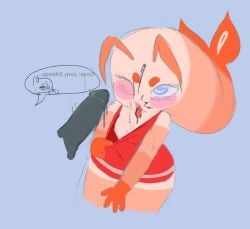 black_cum blot_(dandy's_world) blowjob cum cum_on_face dandy's_world shrimpo_(dandy's_world) shrimpopussy sweat