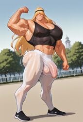 1boy abs ai ai_generated big_balls big_bulge big_chest big_dick big_pecs big_penis blonde_hair blonde_male cleavage dexter's_laboratory dizdoodz_(style) hanna-barbera huge_balls huge_chest huge_cock huge_pecs male male_clevage male_only muscular muscular_male musuclar sheer_clothes sheer_clothing sheer_legwear solo solo_male tank_top val_hallen valhallenlover