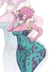 big_breasts bimbo cleavage clothing female female_focus female_only fully_clothed hero_outfit_(mha) leedraw11 mina_ashido my_hero_academia pink_hair pink_skin shounen_jump thick_thighs tight