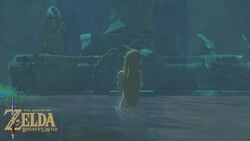 1girls 3d blonde_hair breath_of_the_wild edit female jaredofart nintendo nude pointy_ears princess_zelda screenshot solo text the_legend_of_zelda zelda_(breath_of_the_wild)