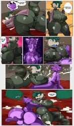 2025 absurd_res after_sex animal_genitalia anthro anus areola ass back_boob backsack balls bathrobe bed bedroom_eyes big_balls big_breasts big_butt blue_tongue bodily_fluids bouncing_breasts breast_jiggle breast_play breastfeeding breasts clothing comic cum cum_everywhere cum_on_back cum_on_bed cum_on_breasts cum_on_chest cum_on_neck cumshot dialogue digital_media_(artwork) duo ejaculation erection fangs female femboy frill_(anatomy) furniture genital_fluids genitals ghost_drawings green_body green_hair hair hi_res horn hug huge_balls hybrid iguana iguanid jamble_(jellicledry) jiggling kobold larger_female lizard long_tail male male/female membrane_(anatomy) membranous_frill messy narrowed_eyes navel nipple_fetish nipple_play nipple_suck nipples orgasm penis pillow pink_eyes plum_(plumbold) precum puffy_anus purple_body pussy reptile robe scalie seductive sex sheath short_stack side_boob size_difference smaller_male speech_bubble sucking sultry_gaze tail teeth thick_thighs throbbing throbbing_balls throbbing_penis titjob tongue undressing vein veiny_balls vulva wide_hips yellow_eyes