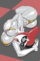 anythinggoes batman:_the_animated_series big_breasts bikini breasts dc dc_comics female female_focus female_only gold_bikini golden_bikini harley_quinn harley_quinn_(classic) huge_breasts thick_thighs