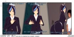 3d ass ass_focus english_text flirting jkhh koikatsu lily_(one-punch_man) office_clothing one-punch_man