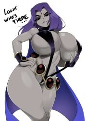 ... aged_up ashraely bedroom_eyes belt big_ass big_breasts bikini bimbo_body breasts_bigger_than_head cape curvaceous curvy curvy_figure dc dc_comics dialogue eyeshadow female fingerless_gloves fit fit_female gloves grey_body grey_skin groping groping_breast groping_self groping_through_clothes happy hourglass_figure huge_ass huge_breasts jewel jewel_on_forehead looking_at_viewer looking_down perfect_body pose posing purple_hair rachel_roth raven_(dc) seductive seductive_look seductive_smile sexy sexy_pose sideboob skimpy_bikini slim_waist smile smiling_at_viewer smirk string_bikini superheroine teen_titans text underboob voluptuous white_background whore_eyes wide_hips