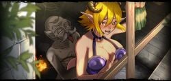1boy 1girl against_glass against_surface big_breasts blonde demon_girl from_behind_position game_cg horns image interspecies knife_ears monster_girl old_male older_male older_male_and_younger_female standing_sex tagme tail that_time_i_got_reincarnated_as_a_demon_hand tora_creatives video_games