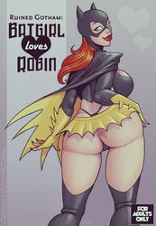 1girls barbara_gordon batgirl batman_(series) big_ass big_breasts blue_eyes busty cape comic_cover covered_breasts cowl dat_ass dc dc_comics devil_hs elbow_gloves fat_ass fat_butt female female_only fingerless_gloves gloves high_resolution hips huge_ass huge_breasts large_ass legs legwear lips long_hair mask nail_polish panties pawg plump_ass red_hair red_head short_skirt sideboob skirt solo thick thick_ass thighs thong