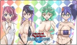 4girls areola areolae big_breasts bikini bimbo black_hair breasts celina female gigantic_breasts green_hair hiiragi_yuzu huge_areola huge_areolae huge_breasts huge_nipples kurosaki_ruri large_breasts lulu_obsidian nipples one-piece_swimsuit pink_hair purple_hair revealing_clothes revealing_swimsuit rin_(yu-gi-oh!_arc-v) serena_(yu-gi-oh!_arc-v) sling_bikini string_bikini swimsuit xoooooooox_(artist) yu-gi-oh! yu-gi-oh!_arc-v zuzu_boyle
