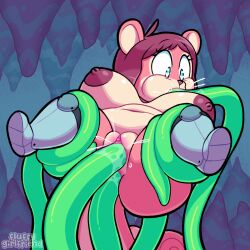 anal anal_sex anthro areola armor belly big_areola big_breasts breasts cave cinnamon_(fluffy_gf) female fluffygirlfriend hi_res mammal navel oral oral_penetration overweight overweight_anthro overweight_female penetration pussy restrained restrained_by_tentacles rodent sciurid sex short_stack solo squirrel tentacle tentacle_in_ass tentacle_in_mouth tentacle_in_vagina tentacle_penetration tentacle_sex tentacle_suspension tree_squirrel triple_penetration vaginal_penetration
