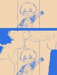 alexis_ness big_penis bitch blue_lock blueygreenyx chibi comic cuckold face_closeup fat_cock gay isagi_yoichi male_only michael_kaiser ntr sketch skinny sucking_penis testicles toony unfaithful wip