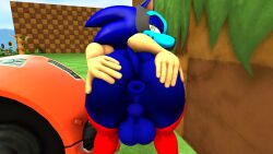 animal_mask anthro anus ass backsack badnik balls bent_over big_butt clothing egg_pawn eulipotyphlan genitals green_hill_zone half-closed_eyes hand_on_butt hedgehog hi_res legwear looking_at_viewer looking_back looking_back_at_viewer machine male male_only mammal mask narrowed_eyes potatermino potatermino_(artist) puffy_anus pup_mask robot sega solo sonic_(series) sonic_the_hedgehog sonic_the_hedgehog_(series) spread_butt spreading stockings tagme thick_thighs