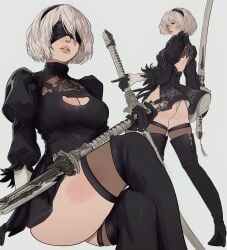 yorha 2b from nier: automata by yoracrab