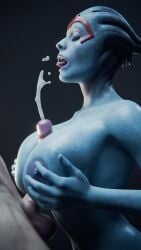 2026 3d_(artwork) absurd_res alien alien_humanoid areola asari balls big_breasts bioware blue_body blue_skin bodily_fluids breast_play breasts closed_eyes collarbone cum digital_media_(artwork) duo ejaculation electronic_arts eyelashes female genital_fluids genitals glistening glistening_body glistening_breasts glistening_skin hand_on_breast hi_res huge_breasts human humanoid male male/female mammal mass_effect nipples not_furry nude open_mouth paizuri penis rinkov01 samara sex titfuck titjob tittyfuck tongue tongue_out