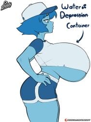 1girls ass big_ass big_breasts big_hips big_thighs blue_body blue_eyes blue_hair blue_skin breasts breasts_bigger_than_head cartoon_network clothed clothing container_meme dolphin_shorts evil_container female female_only gem_(species) gigantic_boobs gigantic_breasts gigantic_tits hips huge_boobs huge_breasts huge_hips huge_thighs hyper hyper_breasts lapis_lazuli_(bob) lapis_lazuli_(steven_universe) massive_ass massive_boobs massive_breasts massive_tits meme_reference minishorts short_blue_hair shortstack smaller_female solo solo_female srbready steven_universe text thick_thighs thighhighs thighs underboob voluptuous voluptuous_female white_hair wide_hips wide_thighs