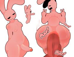 ahe_gao anal anthro anthro_bunny anthro_penetrated anus_focus bluecarrotdick bunny bunny_maloney bunny_maloney_(character) bunny_tail erect_penis femboy gay gay_male male male_only male_penetrated peace_sign penis pink_body small_moobs thick_ass yaoi