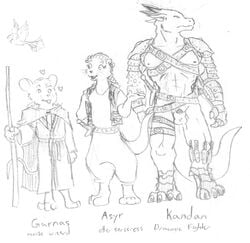 animal_genitalia anthro avian balls bird clothing draconian dragon female heart kandan magic_user male mammal monochrome mouse mustelid nipples otter penis rodent salamander_(artist) sheath sketch solo tapering_penis traditional_media_(artwork) warrior