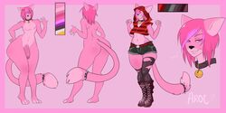 anthro big_penis collar feline flaccid humanoid_penis male mammal model_sheet overweight penis solo standing thick_thighs tweedabop