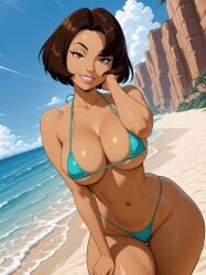 ai_generated beach big_ass big_breasts big_butt bikini cartoon cartoon_character cartoon_milf cartoon_mom cleavage leotard mature_female mature_woman milf mommy mother outdoors robotkesh seductive seductive_look seductive_smile solo solo_female teasing the_proud_family thick_thighs trudy_proud wide_hips