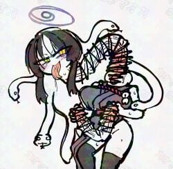 azami_(blue_archive) bar_censor blue_archive breasts censored detachable_head diphallia diphallism eromangai futa_sans_balls futanari halo herm hermaphrodite huge_cock hyper_penis intersex long_neck long_tongue multi_genitalia multi_penis penis penis_neck pussy pussy_neck snake_hair triphallia unusual_anatomy unusual_genitalia_placement unusual_penis_placement unusual_pussy_placement what