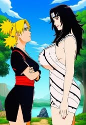 2girls adult_and_teenager age_difference ai_generated angry annoyed arrogant big_breasts black_hair breast_envy breast_size_difference breast_to_breast breasts bust busty catfight clenched_teeth comparing comparing_breasts competition competitive confident crossed_arms dress envy eye_contact face_to_face female female/female female_only fingerless_gloves forest gloves headband huge_breasts jealous karekaka konohagakure_symbol kurenai_yuhi light-skinned_female light_skin lingerie long_hair looking_at_another looking_at_each_other looking_at_partner mature_female mocking multiple_females multiple_girls naruto naruto_(series) naruto_shippuden no_bra older_female oppai outdoors pants quad_braids red_eyes serious sideboob small_breasts smile smug stare staredown staring staring_at_another sunagakure_symbol take_your_pick teal_eyes temari titfight voluptuous younger_female