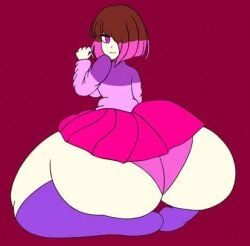 bete_noire betty_noire brown_hair glitchtale huge_butt modinnikita panties pink_hair pink_panties pink_sweater purple_sweater purple_thighhighs short_hair skirt sweater thighhighs