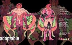 4arms adopt adoptable anthro anthro_moth dyed_hair guard knight knight_armor knight_on_monster looking_at_viewer male male_adopt male_adoptable male_focus male_only moth muscular muscular_anthro muscular_arms muscular_legs muscular_male muscular_thighs ohonions pink_hair royal_guard_uniform shy shy_male tall thighs wings