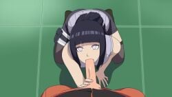1boy 2d 2d_animation 2girls animated artist_name ass bare_shoulders black_hair blunt_bangs breasts erection fellatio female forehead_protector hyuuga_hinata kneeling konohagakure_symbol large_breasts long_hair looking_at_viewer looking_up male naruto:_the_last naruto_(series) naruto_shippuden oral orange_pants penis pov purple_eyes purple_hair shorts sleeveless solo_focus straight tagme thigh_strap thighhighs tile_floor uncensored uzumaki_naruto veiny_penis video