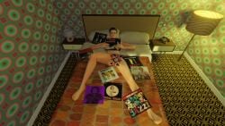 3d 3d_(artwork) athletic_female blender blender_(artwork) blender_(software) blender_cycles covering_breasts covering_crotch lmgmm06 muscular muscular_female shannon_lentz_(lmgmm06) short_hair tomboy