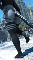 5_toes ass ass ass_focus aylen_dawn aylen_dawn_(hrothgar) aylen_ffxiv big_ass black_thighhighs canid canine feet female female_focus female_only final_fantasy final_fantasy_xiv foot_fetish foot_socus furry furry_female gpose(ffxiv) hrothgar huge_ass soles solo_focus thigh_highs